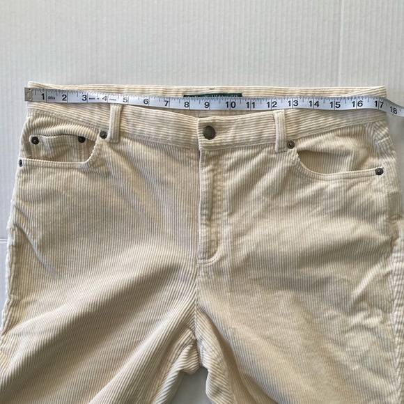 Lauren Jeans Co. corduroy cotton casual cream pants 14P - Picture 4 of 12